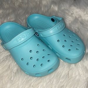 Icy blue crocs